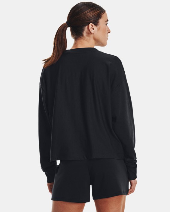 Women's UA Rival Terry Oversized Crew in Black image number 1